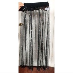 transparent skirt with design